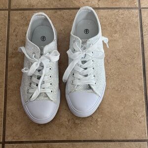 White Glitter Women's Sneakers